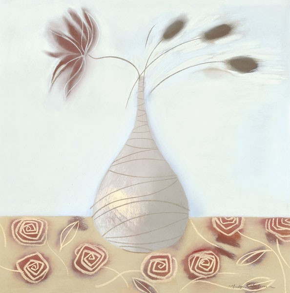 Marilyn Robertson, CO COA I (Malerei, Stillleben, Zweige, Blütenzweige, Vase, modern, dekorativ, Wunschgröße, Schlafzimmer, Treppenhaus, Wohnzimmer, bunt/pastell)