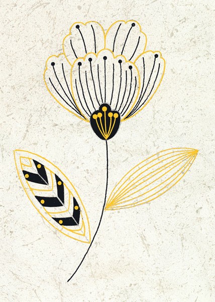 Design Show, CHAMPAGNE SUPERNOVA II (Retro, Vintage, Grafik, Blume, Blüte, Tapetenmuster, dekorativ, Sechziger Jahre, Wunschgröße, Wohnzimmer, Treppenhaus, bunt)