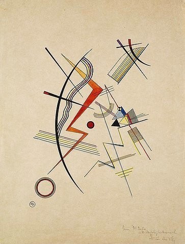 Wassily Kandinsky, Jahresgabe fur die Kandinsky-Gesellschaft. 1925. (handkoloriert,Lithographie,auf Japanpapier,Christie's Images Ltd,1866-1944,Kandinsky,Wassily,wassily kandinsky,abstrakte kunst,abstrakt,heller hintergrund,linien,formen)