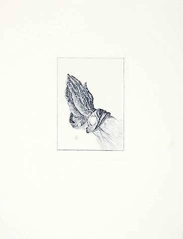 Albrecht (reedit.) Dürer, Betende Hände (Radierung nach Dürer / rotbraun) (Dürer, betendende Hände, Klassiker, Radierung nach Dürer, Original, Schlafzimmer, Treppenhaus, rotbraun/Schwarz-weiß)