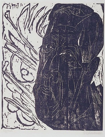 Ernst Ludwig Kirchner, Kopf von de Velde. (Essen,Museum Folkwang,Kirchner,Ernst Ludwig,1880-1938,Kirchner,Ernst Ludwig Kirchner)