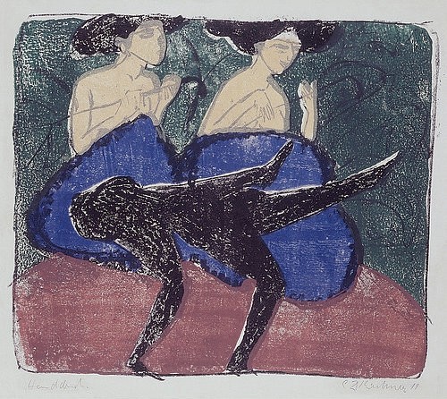 Ernst Ludwig Kirchner, Cake-Walk. 1911 (Essen,Museum Folkwang,Kirchner,Ernst Ludwig,1880-1938,Farblithographie,Kirchner,Ernst Ludwig Kirchner)