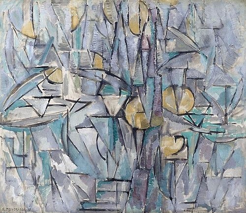 Piet Mondrian, Komposition X. 1911 (Essen,Museum Folkwang,Mondrian,Piet,1872-1944,Folkwang Museum,Folkwang,abstrakt,abstrakte kunst,modern,piet mondrian)