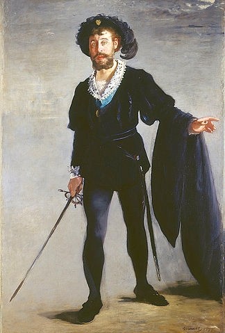 Édouard Manet, Portrait de Faure dans le rôle d'Hamlet.  (Der Sänger Jean-Baptiste Faure als Hamlet ). 1877 (Theater, Schauspieler, Rolle, Drama, Shakespeare, Hamlet, Persönlichkeiten, Impressionismus, Wohnzimmer, Klassiker, Wunschgröße,)