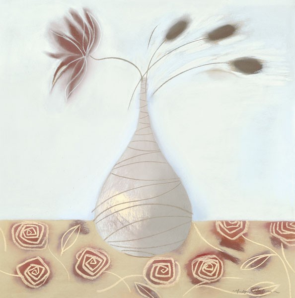 Marilyn Robertson, CO COA I (Malerei, Stillleben, Zweige, Blütenzweige, Vase, modern, dekorativ, Wunschgröße, Schlafzimmer, Treppenhaus, Wohnzimmer, bunt/pastell)