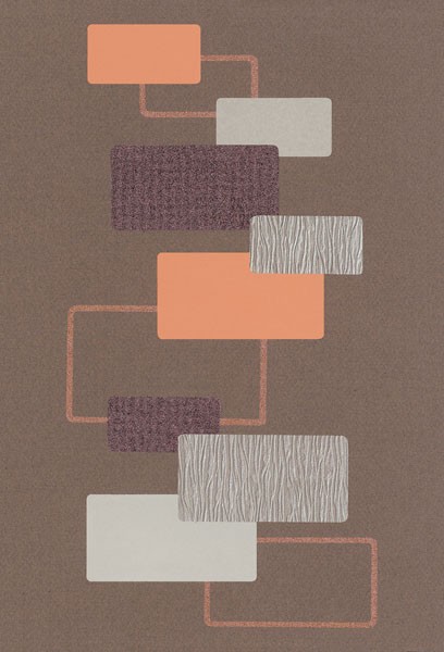 Design Show, EQUILIBRIUM I (Retro, Vintage, Grafik, Ornamente, Muster, geometrische Formen, dekorativ, Sechziger Jahre, Wohnzimmer, Treppenhaus, Jugendzimmer, Wunschgröße, bunt)