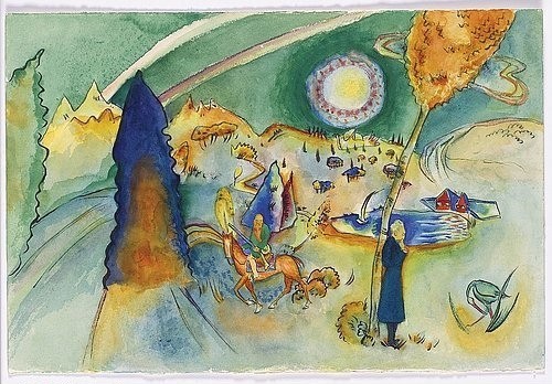 Wassily Kandinsky, Aquarell für Poul Bjerre. 1916. (Kandinsky,Wassily,1866-1944,Christie's Images Ltd,Aquarell/Tusche auf Papier,wassily kandinsky,figurativ,gegenständlich,landschaft)