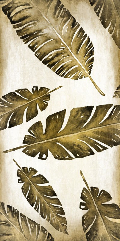 Kimberly Allen, Palm Panel 1 (Blätter, Botanik, Pflanzen,  Fotokunst, Treppenhaus,  Wohnzimmer, Wunschgröße, beige/grau)
