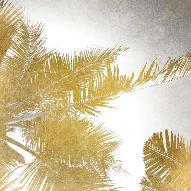 Kimberly Allen, Towards the Sky 1 (Palme, Baum, Palmblätter, Wind, Perspektive, Fotokunst, Pflanzen, Treppenhaus,  Wohnzimmer, Wunschgröße, grün/beige)