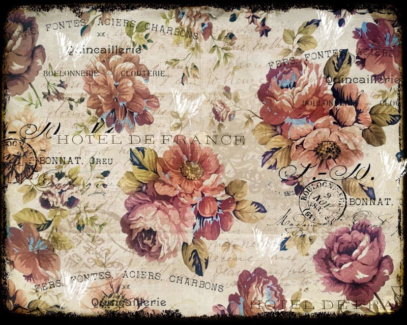 Kimberly Allen, Hotel France (Blumen, Blüten, Rosen, florales Muster, retro, Nostalgie, Wohnzimmer, Treppenhaus, Schlafzimmer,  Wunschgröße, bunt)