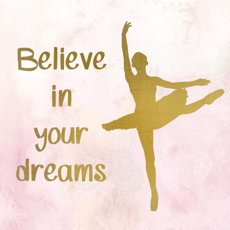 Kimberly Allen, Be You 3 (Motivation, Inspiration,  Überzeugung, Selbstbewusstsein, Selbsvertrauen, Träume, Tänzerin, Ballerina, Typografie, Schrift, Grafik, Wohnzimmer, Treppenhaus, Jugendzimmer, Wunschgröße, rosa, gold)