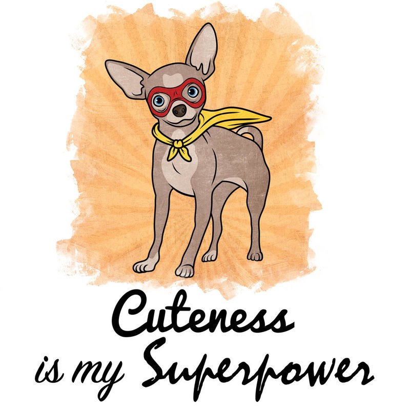Marcus Prime, Superpowered Cuteness (Hund, Superhund, Comic, Superheld, witzig, lustig, niedlich, Jugendzimmer, Grafik, Wunschgröße, bunt)
