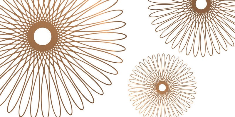 Sheldon Lewis, Samba 1 (florales Muster, Ornament, Spiralmuster, abstrahiert, modern, Grafik, Treppenhaus, Wohnzimmer, Wunschgröße, braun /beige)