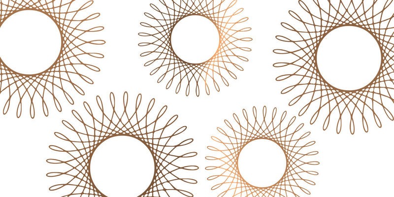 Sheldon Lewis, Samba 3 (florales Muster, Ornament, Spiralmuster, abstrahiert, modern, Grafik, Treppenhaus, Wohnzimmer, Wunschgröße, braun /beige)