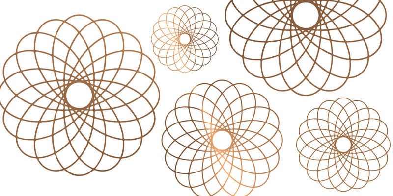 Sheldon Lewis, Samba 4 (florales Muster, Ornament, Spiralmuster, abstrahiert, modern, Grafik, Treppenhaus, Wohnzimmer, Wunschgröße, braun /beige)