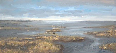 Jan van Loon, Noordpolderzijl (Malerei,, Landschaftsmalerei, Niederlande, Meeresbrise, Küste, Horizont, Wohnzimmer, Treppenhaus, bunt)