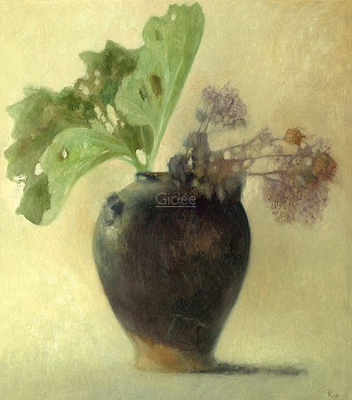 Pieter Knorr, Butterbur (Malerei, Stillleben, Vase, Blume, Blatt,  Schlafzimmer, Treppenhaus, Wintergarten, bunt)