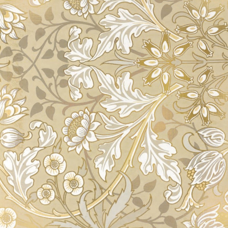 Kimberly Allen, Golden Petals (Blumen, Blüten, florales Muster, Tapetenmuster, Nostalgie, Wohnzimmer, Treppenhaus, Schlafzimmer,  Wunschgröße, gold)