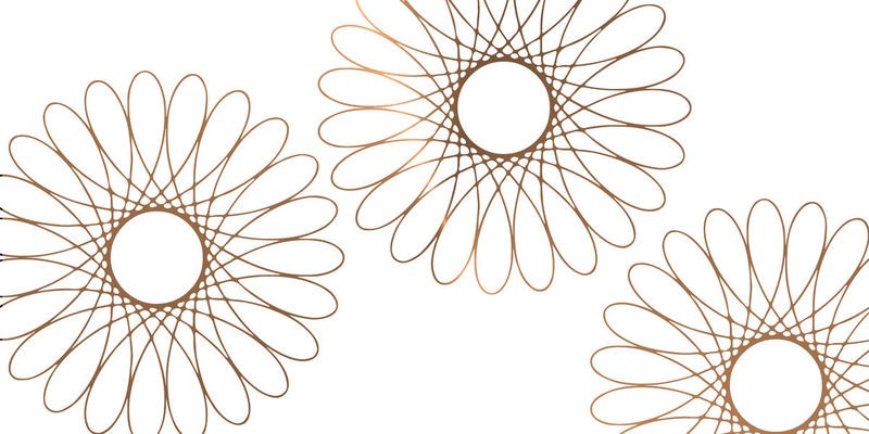 Sheldon Lewis, Samba 2 (florales Muster, Ornament, Spiralmuster, abstrahiert, modern, Grafik, Treppenhaus, Wohnzimmer, Wunschgröße, braun /beige)