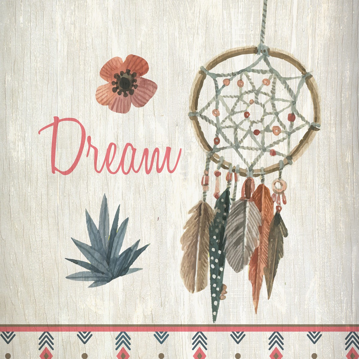 Kimberly Allen, Wild Dream Free 2 (Traum, Taumfänger, Indianer, Federn,  Motivation, Inspiration, dekorativ,  Wohnzimmer, Treppenhaus, Schlafzimmer, Wunschgröße, bunt)