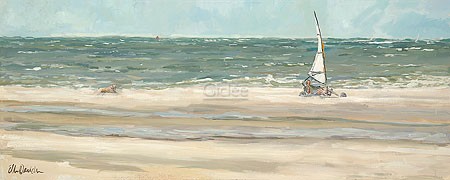 Ellen Davidzon, Catch me (Malerei,Meeresbrise, Meer, Landschaft, Abstraktion,  Strand, Sand, Strandsegler, Segelwagen, Segelsport Urlaub, Abenteuer, Wohnzimmer, Badezimmer, bunt)