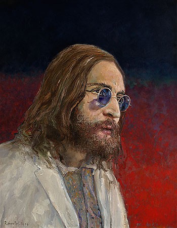 Rein Pol, Is it John Lennon (Malerei, Portrait, John Lennon, Beatles, Persönlichkeiten, Sänger, Musiker, Wohnzimmer, Musikzimmer, Jugendzimmer, Treppenhaus, bunt)