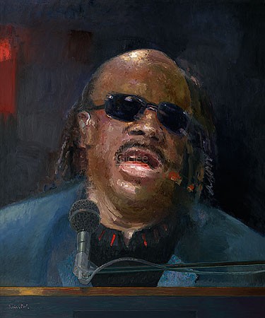 Rein Pol, Stevie Wonder (Malerei, Portrait, Stevie Wonder, Schwarzer Sänger,  Persönlichkeiten, Sänger, Musiker, blinder Sänger, Wohnzimmer, Musikzimmer, Jugendzimmer, Treppenhaus, bunt)