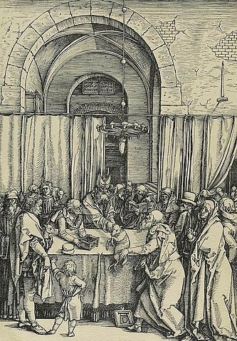 Albrecht Dürer, Marienleben: Das Opfer Joachims. Um 1503/04. (Dürer,Albrecht,1471-1528,Hannover,Landesmuseum,Holzschnitt,16. Jahrhundert,Renaissance,albrecht dürer,holzschnitt,jungfrau maria,druckgrafik,grafik,christliche kunst,christentum,bibel,neues testament)