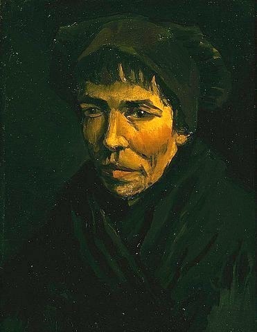 Vincent van Gogh, Kopf einer Bäuerin / Tête de Paysanne. 1885. (Portrait, Frau, Bäuerin, Kopfbdeckung, Haube, derb, Menschen, Klassische Moderne, Impressionismus, Wohnzimmer, Treppenhaus, Wunschgröße, bunt)