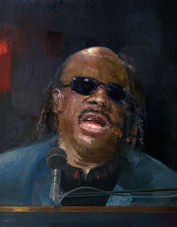 Rein Pol, Stevie Wonder (Malerei, Portrait, Stevie Wonder, Schwarzer Sänger,  Persönlichkeiten, Sänger, Musiker, blinder Sänger, Wohnzimmer, Musikzimmer, Jugendzimmer, Treppenhaus, bunt)
