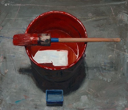 Pieter Pander, Rode verf (Farbtopf, rote Farbe, Farbpinsel, Pinsel, anstreichen, Wunschgröße, Treppenhaus, Wohnzimmer, Malerei, bunt)