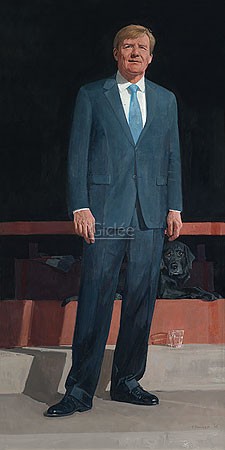 Pieter Pander, Koning Willem Alexander (König, Willem-Alexander, Staatsmann, Niederlande, Persönlichkeiten, People & Eros, Portrait, Hund, Treppenhaus, Wohnzimmer, bunt)