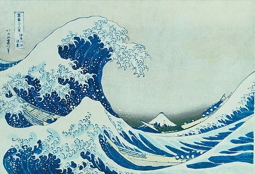Katsushika Hokusai, Die grosse Welle von Kanagawa. 1831 (Christie's Images Ltd,Hokusai,Katsushika,1760-1849,Farbholzschnitt,Zen Hokusai Iitsu Hitsu,welle,meer,seegang,woge,ozean,holzschnitt,japanischer,japanisch)