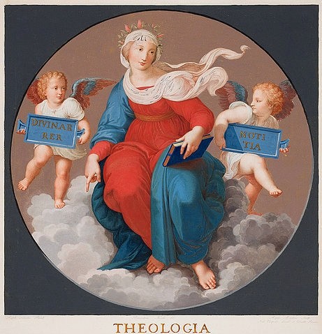 Bernardino Nocchi, Theologie (Stanze della Segnatura). (Städel Museum,Frankfurt am Main,Kupferstich,koloriert,Graphische Sammlung,Nocchi,Bernardino,1741-1812 (delin.),Volpato,Giovanni,1733-1803,nach Raffael,Raphael Morghen,1758-1833 (sculp.),Nocchi, Bernardino,Volpato, Giovanni,nach Raffael,Städel Museum,Theol)