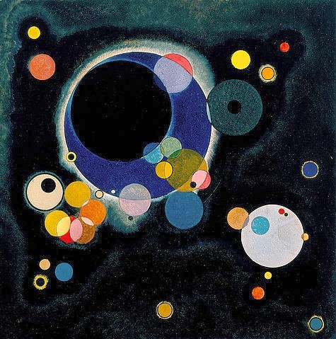 Wassily Kandinsky, Skizze für 'Einige Kreise'. 1926 (Klassische Moderne, Malerei, abstrakte Kunst, geometrische Formen, abstrakte Muster, Kreise, Scheiben, Wohnzimmer, Büro, Arztpraxis, Wunschgröße, bunt)