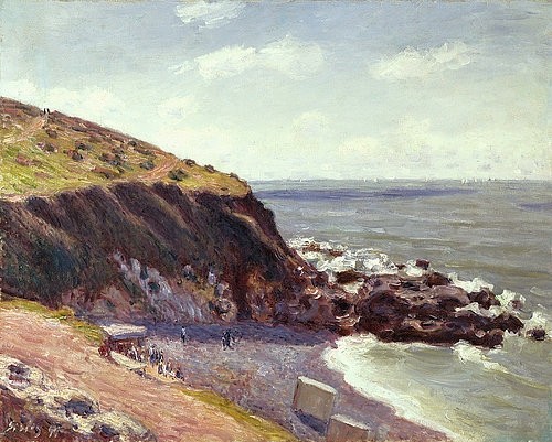 Alfred Sisley, Lady's Cove - Langland Bay - am Morgen. 1897 (Meer, Küste, Klippen, Horizont, Meeresbrise, Bucht, England, Wales,  Wohnzimmer, Treppenhaus, Impressionismus, Klassische Moderne, Malerei, Wunschgröße, bunt)