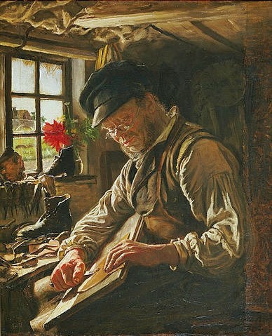 PEDER SEVERIN KROYER, Alter Schuhmacher in Arildsleje. 1872 (Christie's Images Ltd,Kroyer,Peter Severin,1851-1909,Arbeit,Schuhe,Berufe,Kroyer, Peter Severin 1851-1909)