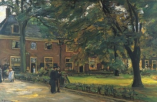 Max Liebermann, Proveniershuis in Haarlem. 1907. (Impressionismus,deutscher,20. Jahrhundert,28195 Bremen,Kunsthalle Bremen - Der Kunstverein in Bremen.,Kunsthalle Bremen,Öl auf Leinwand,1847-1935,Liebermann,Max,park,hof,wohnhaus,gebäude,sonnig,sommerlich,niederlande,holland,niederländisch,baum,impression)