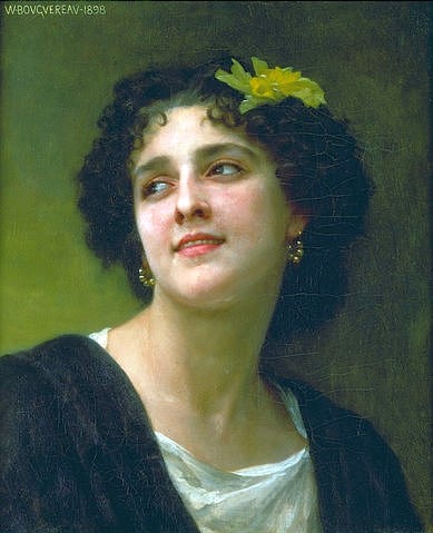 William Adolphe Bouguereau, Dunkelhaarige Schönheit. 1898. (Christie's Images Ltd,Bouguereau,William Adolphe,1825-1905,Frauen, Junge,Frauen,Bouguereau, William Adolphe 1825-1905)