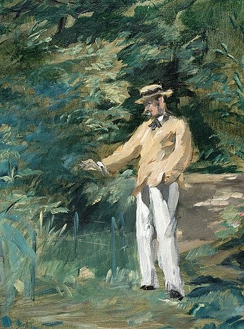 Édouard Manet, Krocketpartie. Detail. 1873 (siehe auch Bildnummer 957) (Städel Museum,Frankfurt am Main,Manet,Édouard,1832-1883,Öl auf Leinwand,19. Jahrhundert,Impressionismus,französischer,Copyright: Horst Ziegenfusz - ARTOTHEK,Copyright: Horst Ziegenfusz -ARTOTHEK,Edouard Manet,Krocketpartie,draußen,Mann,Anzug,Sommeranzug,S)