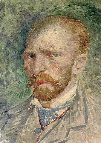 Vincent van Gogh, Selbstbildnis. 1887 (Selbstbildnis, Bart, Brustbild, Künstler, Künstlerportrait, Klassische Moderne, Impressionismus, Wohnzimmer, Treppenhaus, Wunschgröße, bunt)