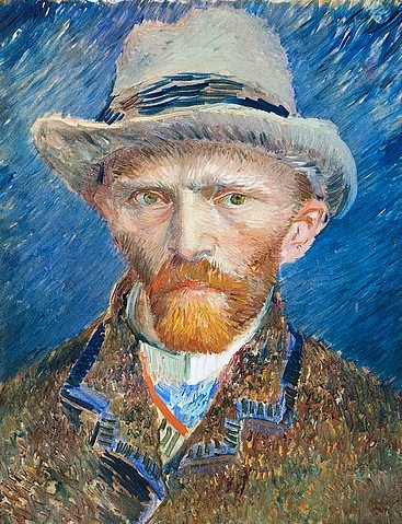 Vincent van Gogh, Selbstbildnis mit grauem Filzhut. 1887. (Amsterdam,Rijksmuseum,Öl/Karton,1853-1890,Gogh,Vincent van,Selbstbildnisse,Gogh, van,Kopfbedeckungen,Gogh, Vincent van 1853-1890)