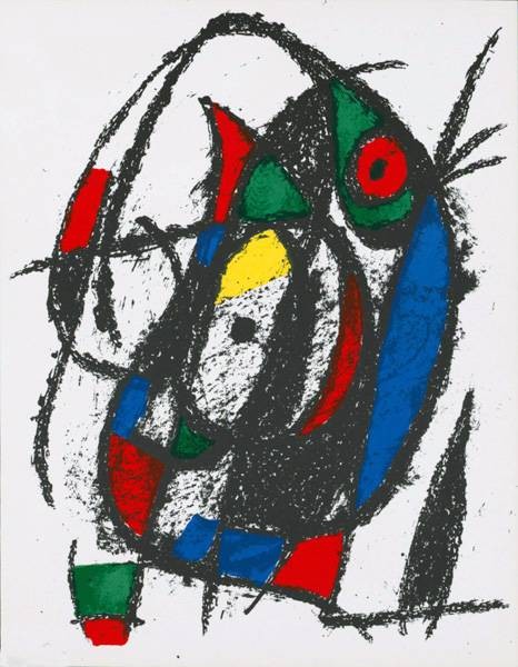 Miro Joan Volume 2 Blatt 4a (Lithog.Buchauflage) (Surrealismus, Surreal, figurativ,  Muster, Ornamente,  Wohnzimmer, Treppenhaus, Büro, bunt, Klassische Moderne)