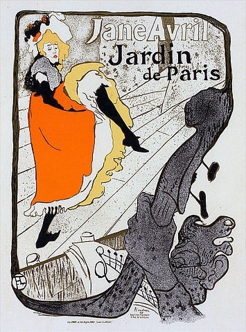 Henri de Toulouse-Lautrec, Jane Avril - Jardin de Paris. 19. Jh. (19. Jahrhundert,© Copyright Artokoloro Quint Lox Limited,© Copyright Artokoloro Quint Lox Limited,Copyright Artokoloro,Plakatkunst,Jugendstil,Lithographie,1864-1901,Toulouse-Lautrec,Henri de,plakat,vintage,bühne,tänzerin,tanz,belle époque,paris,frankreich)
