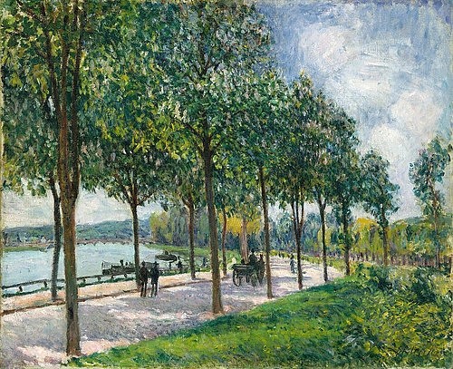 Alfred Sisley, Allee mit Kastanienbäumen. 1878 (Sisley,Alfred,New York,Metropolitan Museum,1839-1899,Öl auf Leinwand,19. Jahrhundert,Impressionismus,Landschaft,französischer,© Copyright Artokoloro Quint Lox Limited,© Copyright Artokoloro Quint Lox Limited,Copyright Artokoloro,Sisley, Alfred,Weg,Allee,K)