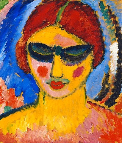 Alexej von Jawlensky, Mädchen mit niedergeschlagenen Augen. Um 1911. (Jawlensky,Alexej von,Bonn,Städtisches Kunstmuseum,1864-1941,Frau,Bildnis,jung,Jawlensky,Expressionismus,Der Blaue Reiter,20. Jahrhundert,19. Jahrhundert)