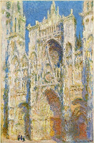 Claude Monet, Die Kathedrale von Rouen, Westfassade bei Sonnenlicht. 1894 (Öl auf Leinwand,Washington,National Gallery,Impressionismus,französischer,Architektur,19. Jahrhundert,Monet,Claude,1840-1926,© Copyright Artokoloro Quint Lox Limited,© Copyright Artokoloro Quint Lox Limited,Copyright Artokoloro,Claude Monet,Fassade,Westfa)