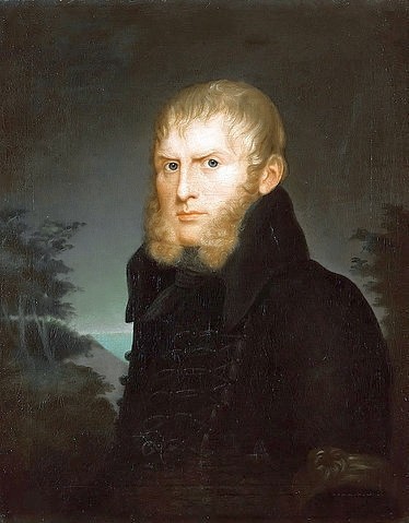 Caroline Bardua, Bildnis des Malers Caspar David Friedrich. 1810 (Bardua,Caroline,1781-1864,Öl auf Leinwand,19. Jahrhundert,Portrait,Romantik,Berlin,Staatliche Museen zu Berlin,Historische Person,Nationalgalerie,deutsche,Caroline Bardua,Caspar David Friedrich,Maler,Bart,Backenbart)