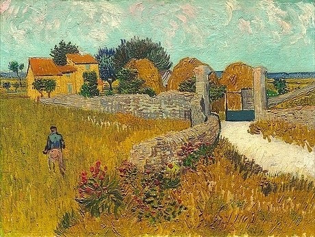 Vincent van Gogh, Bauernhof in der Provence. 1888. (Öl auf Leinwand,Washington,National Gallery,Gogh,Vincent van,1853-1890,Post-Impressionismus,19. Jahrhundert,© Copyright Artokoloro Quint Lox Limited,© Copyright Artokoloro Quint Lox Limited,Copyright Artokoloro,landschaft,frankreich,französisch,sonnig,fel)