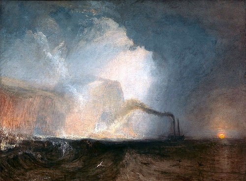 Joseph Mallord William Turner, Staffa, Fingals Cave Signed. 1831/32. (Turner,Joseph Mallord William,1775-1851,Öl auf Leinwand,19. Jahrhundert,Romantik,englische,Y,Yale Center for British Art,meer,küste,steilküste,insel,schottland,wolken,licht und schatten,landschaft,küstenlandschaft,schottische)